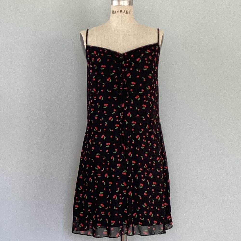 Rue21 Black and Red Cherry Print Mini Sundress
Size Large